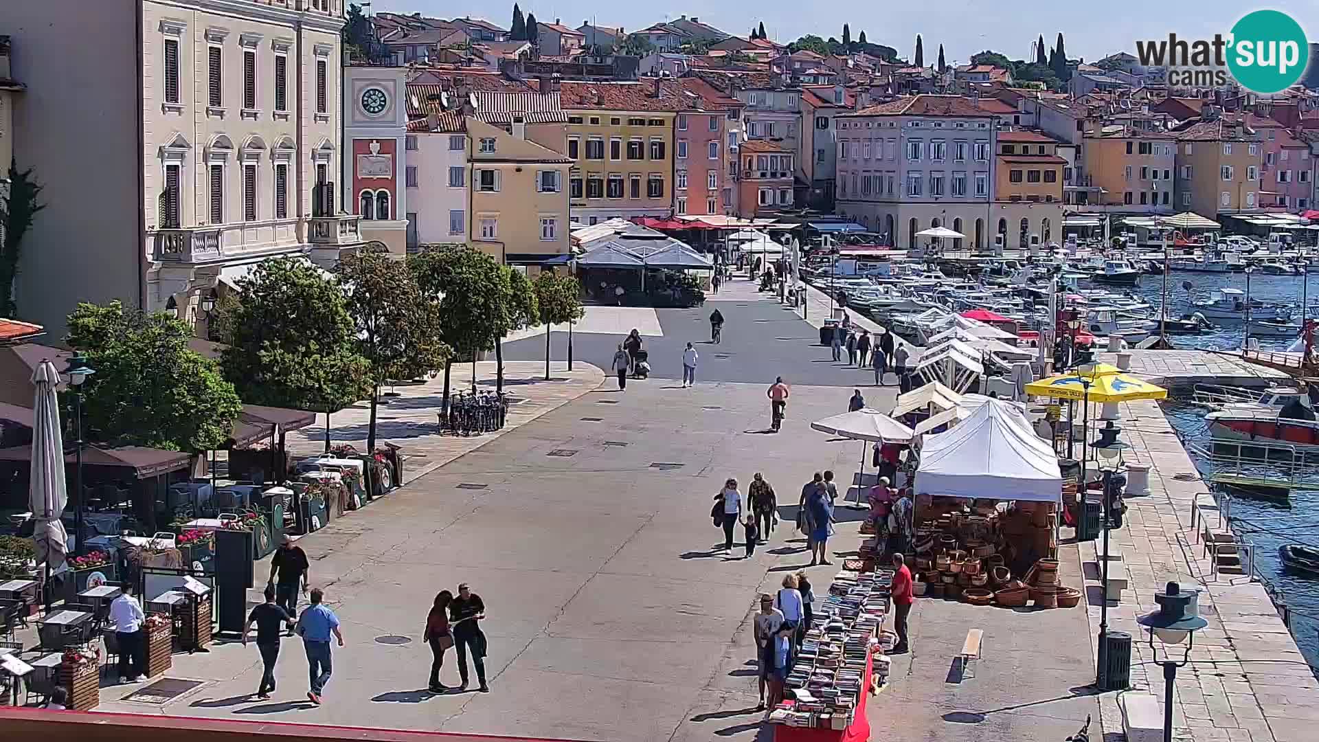 Promenade und marina in Rovinj webcam – Istrien – Kroatien