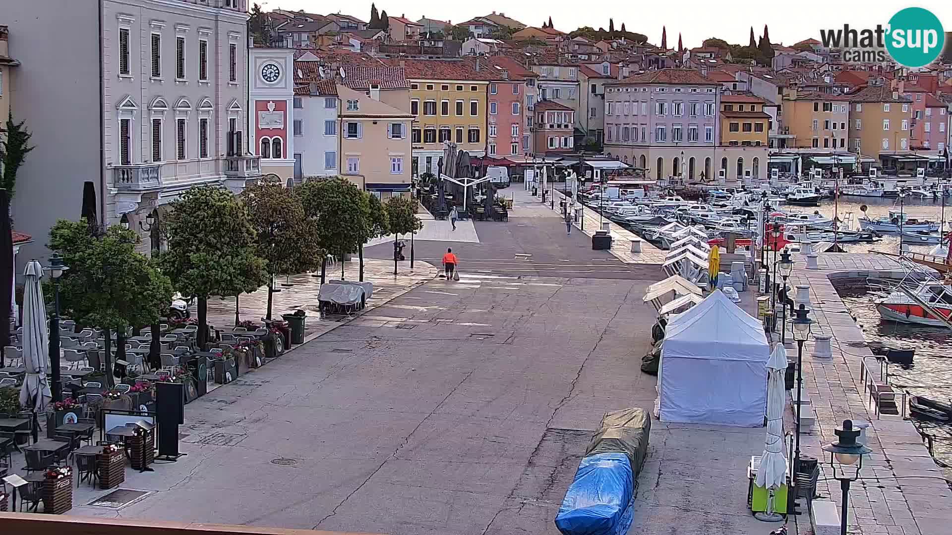 Promenade und marina in Rovinj webcam – Istrien – Kroatien