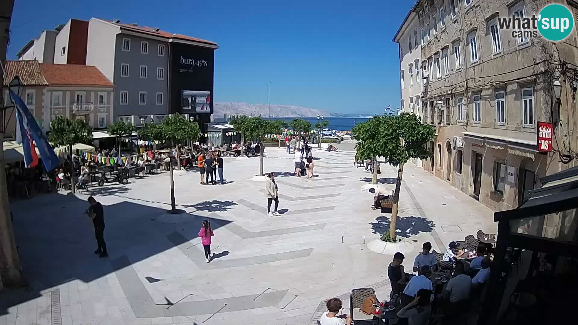 Centro de la ciudad de Senj – plaza Pavlin – Live Cam Dalmacia