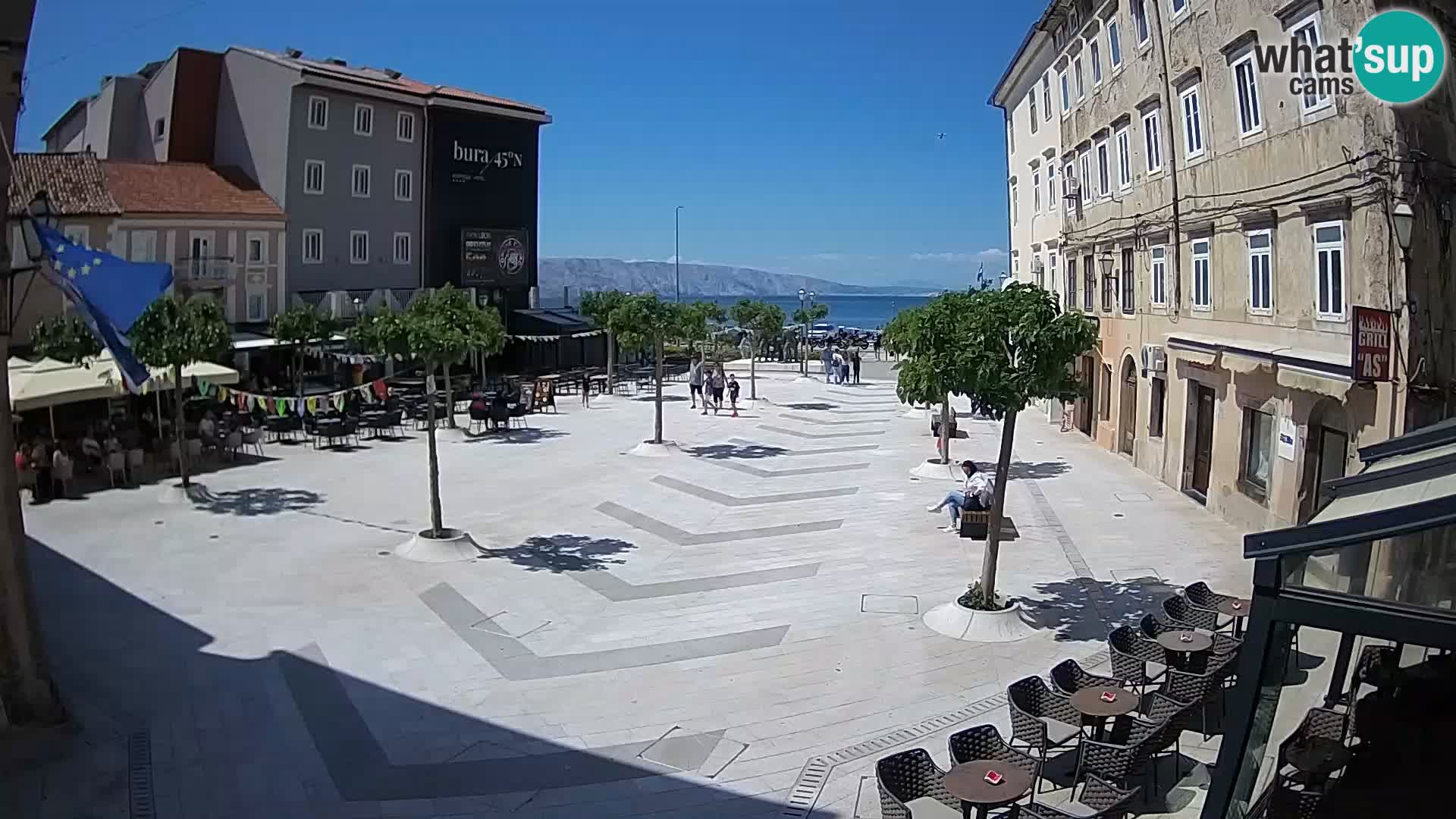 Centar grada Senja – Pavlinski trg – web kamere Dalmacija