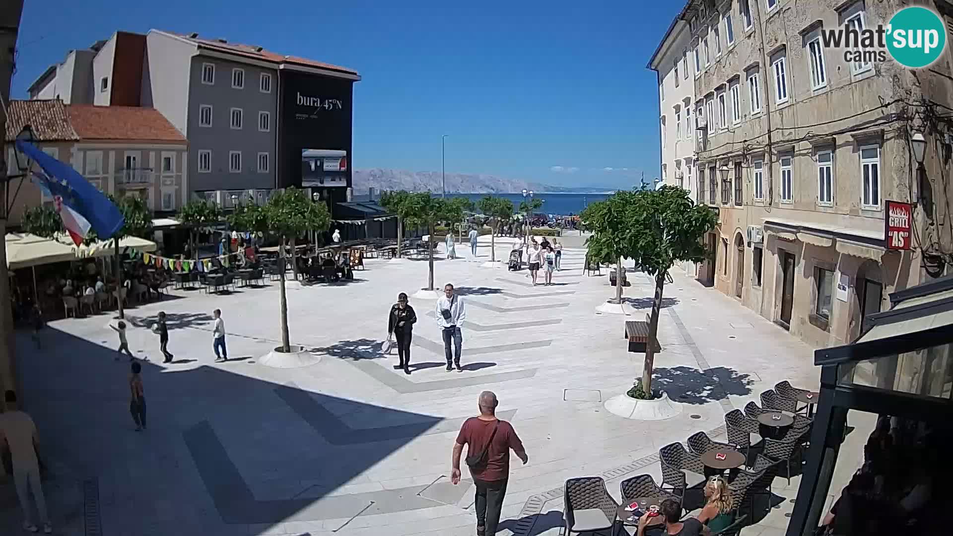 Centro de la ciudad de Senj – plaza Pavlin – Live Cam Dalmacia