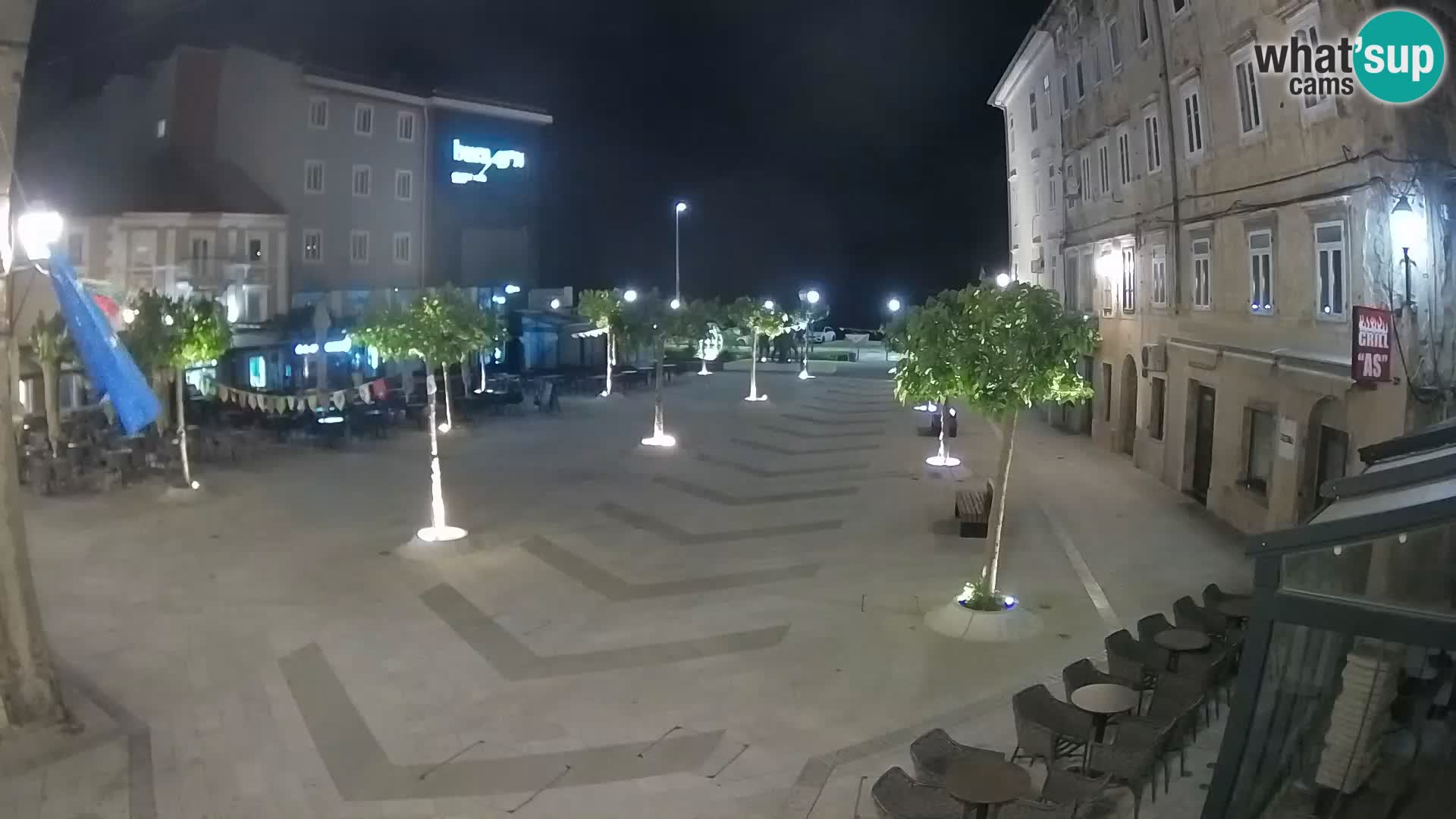 Centar grada Senja – Pavlinski trg – web kamere Dalmacija