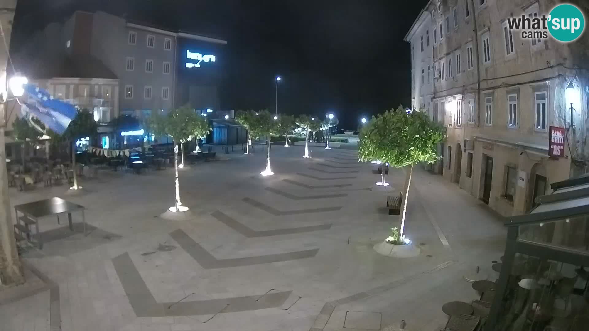 Centar grada Senja – Pavlinski trg – web kamere Dalmacija