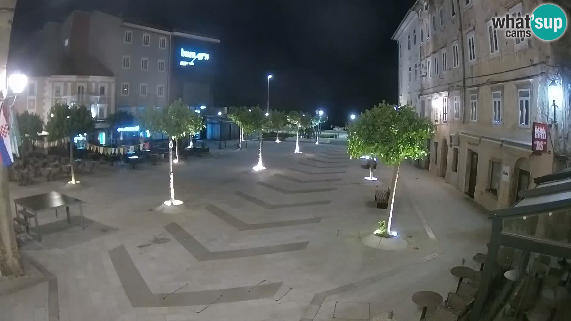 Centro de la ciudad de Senj – plaza Pavlin – Live Cam Dalmacia