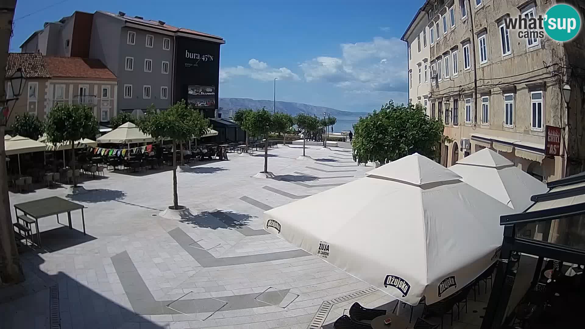 Centro de la ciudad de Senj – plaza Pavlin – Live Cam Dalmacia