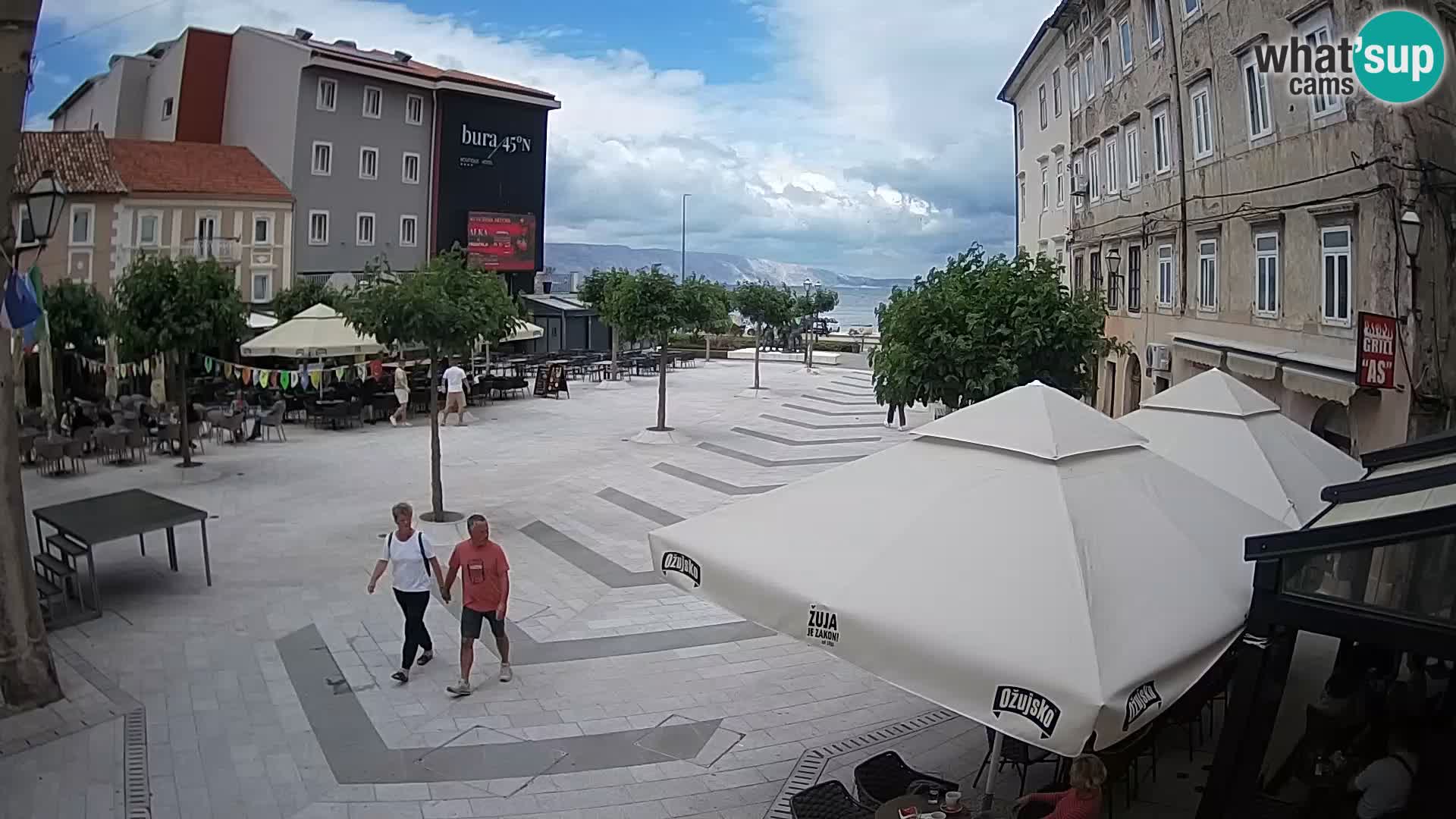 Centro de la ciudad de Senj – plaza Pavlin – Live Cam Dalmacia