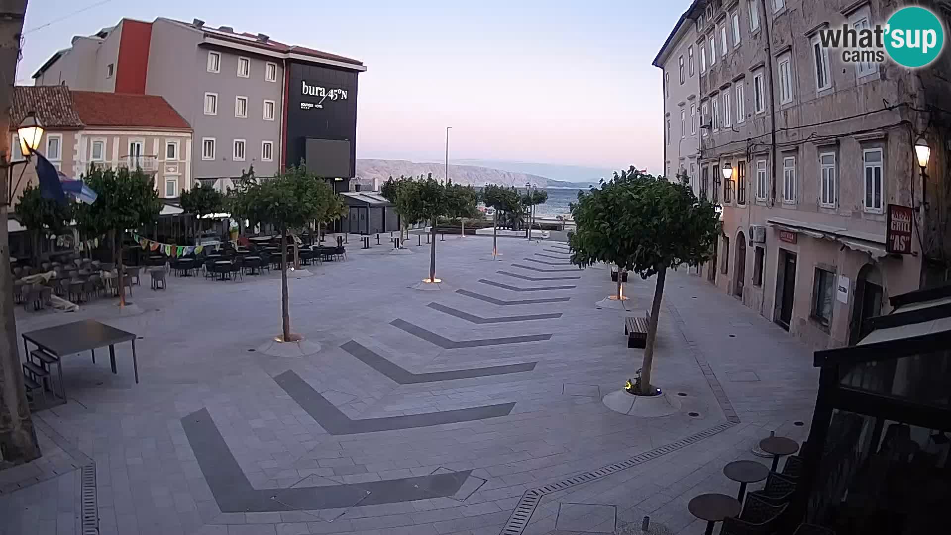 Centro de la ciudad de Senj – plaza Pavlin – Live Cam Dalmacia