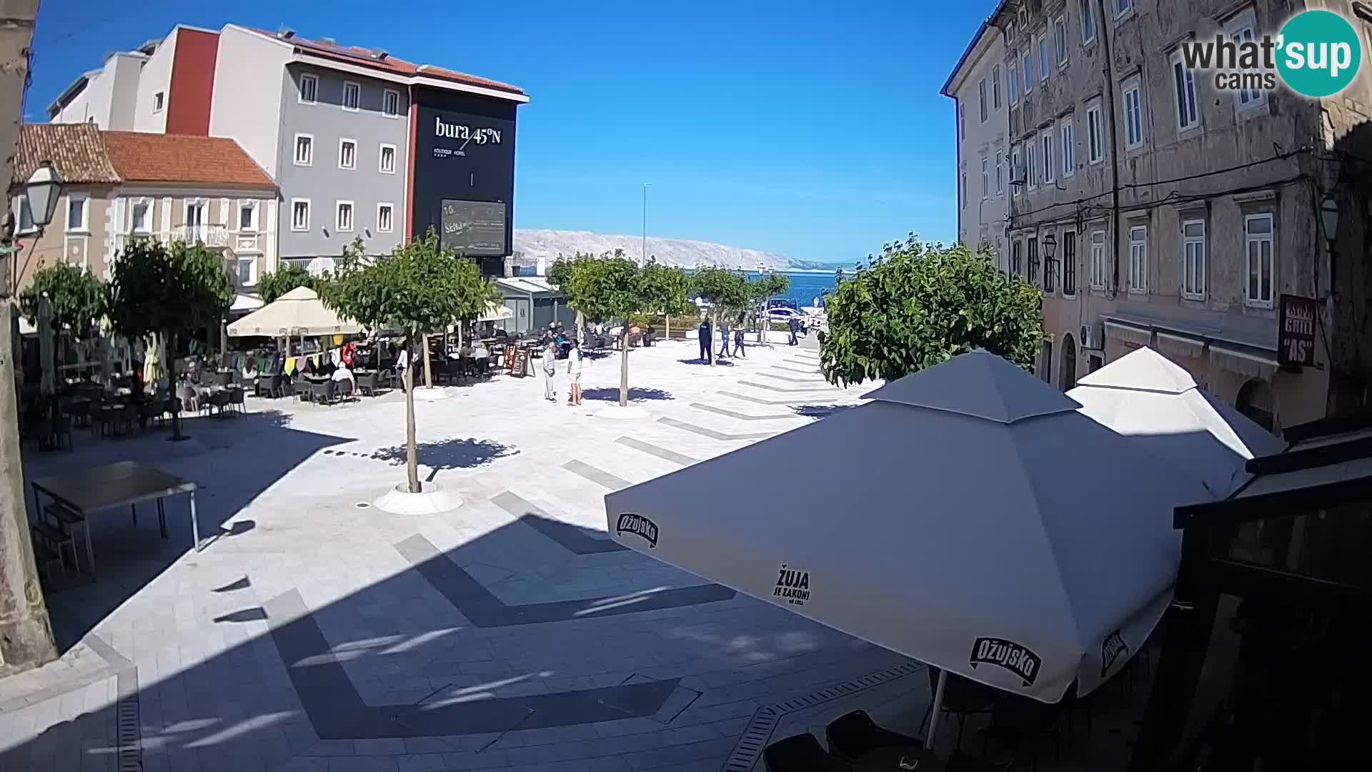 Centro de la ciudad de Senj – plaza Pavlin – Live Cam Dalmacia
