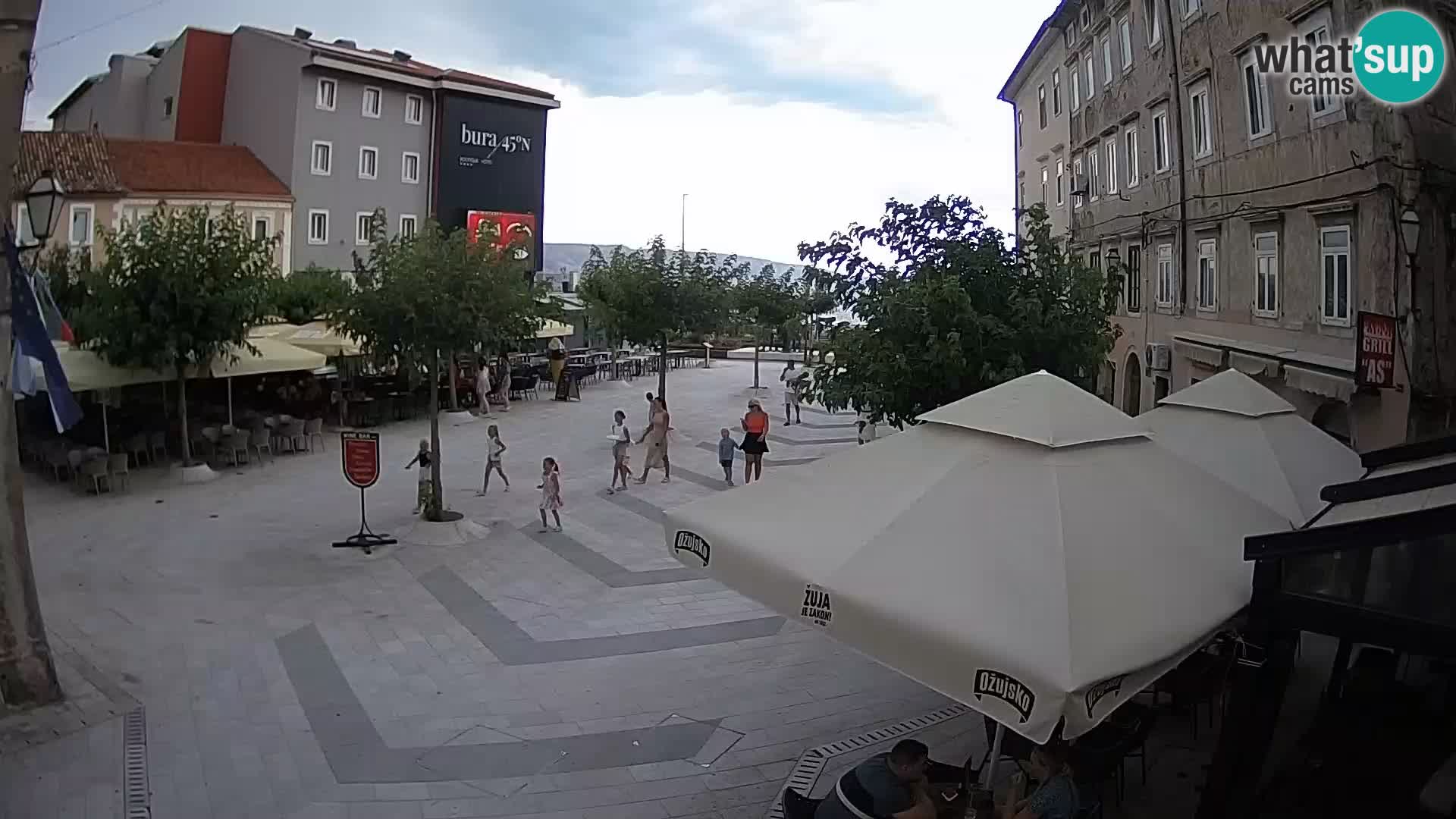 Centro de la ciudad de Senj – plaza Pavlin – Live Cam Dalmacia