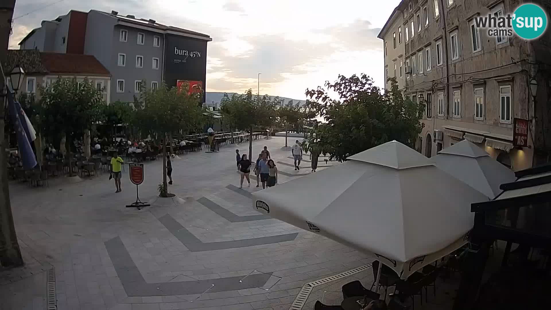 Centro de la ciudad de Senj – plaza Pavlin – Live Cam Dalmacia