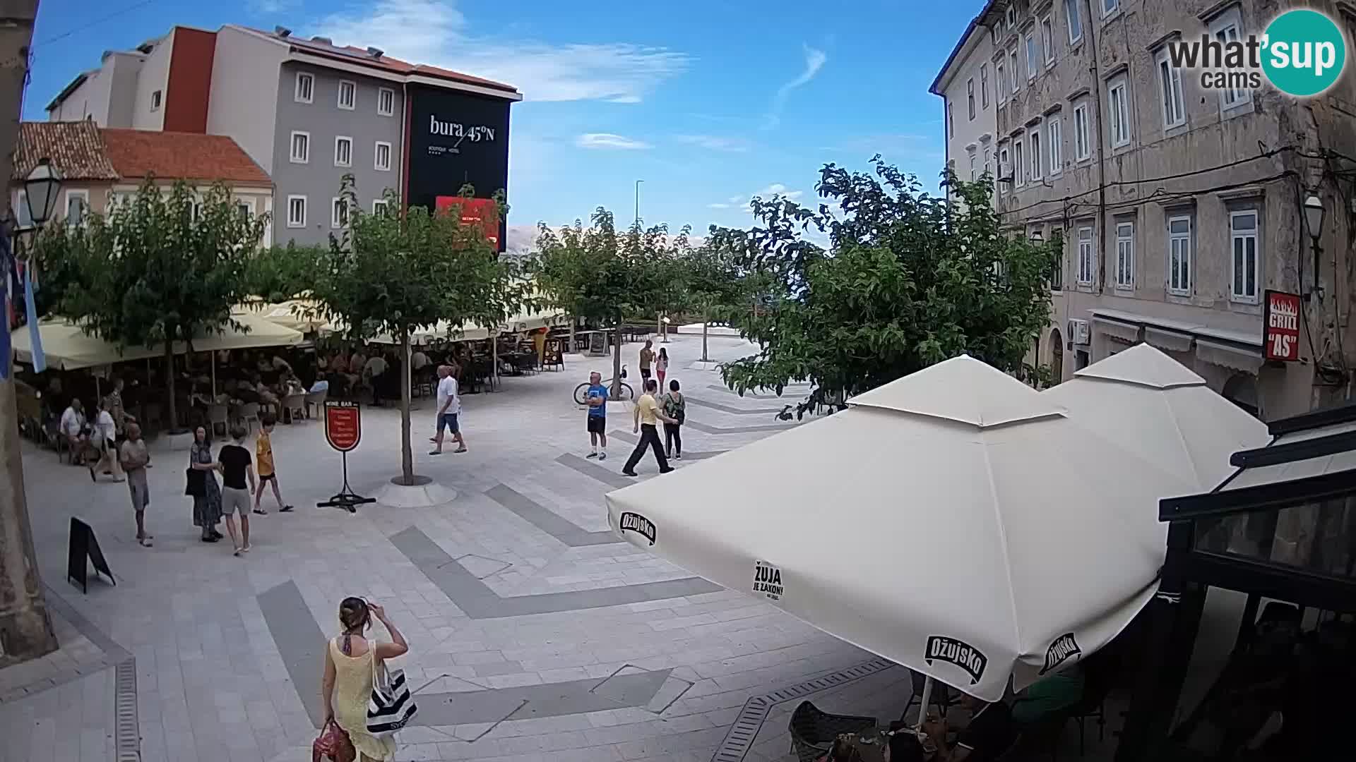 Centro de la ciudad de Senj – plaza Pavlin – Live Cam Dalmacia