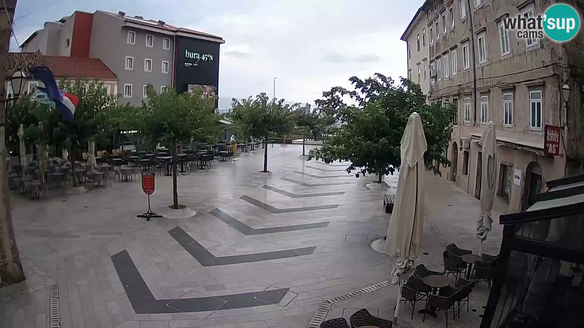 Centro de la ciudad de Senj – plaza Pavlin – Live Cam Dalmacia