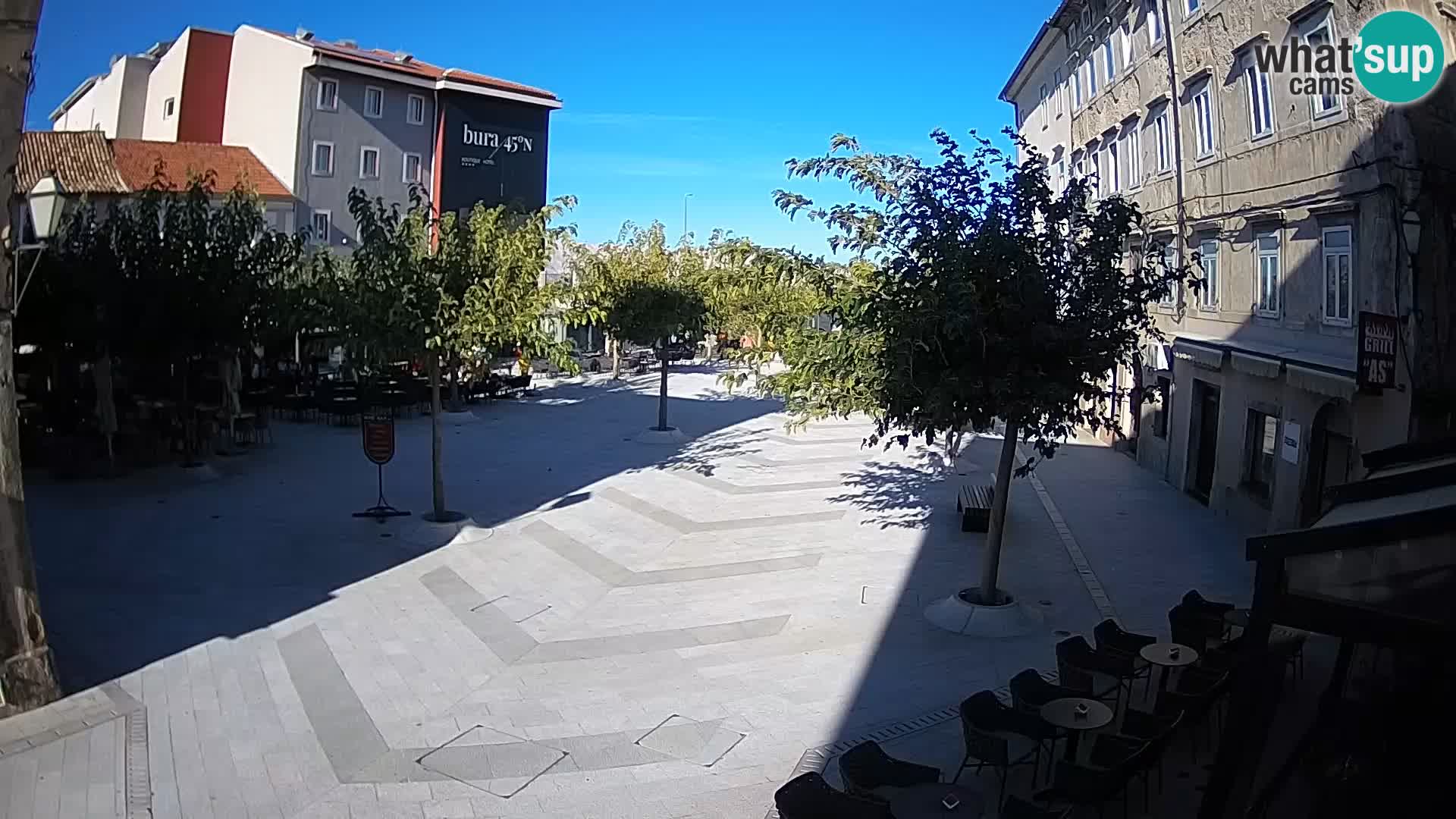 Centro de la ciudad de Senj – plaza Pavlin – Live Cam Dalmacia