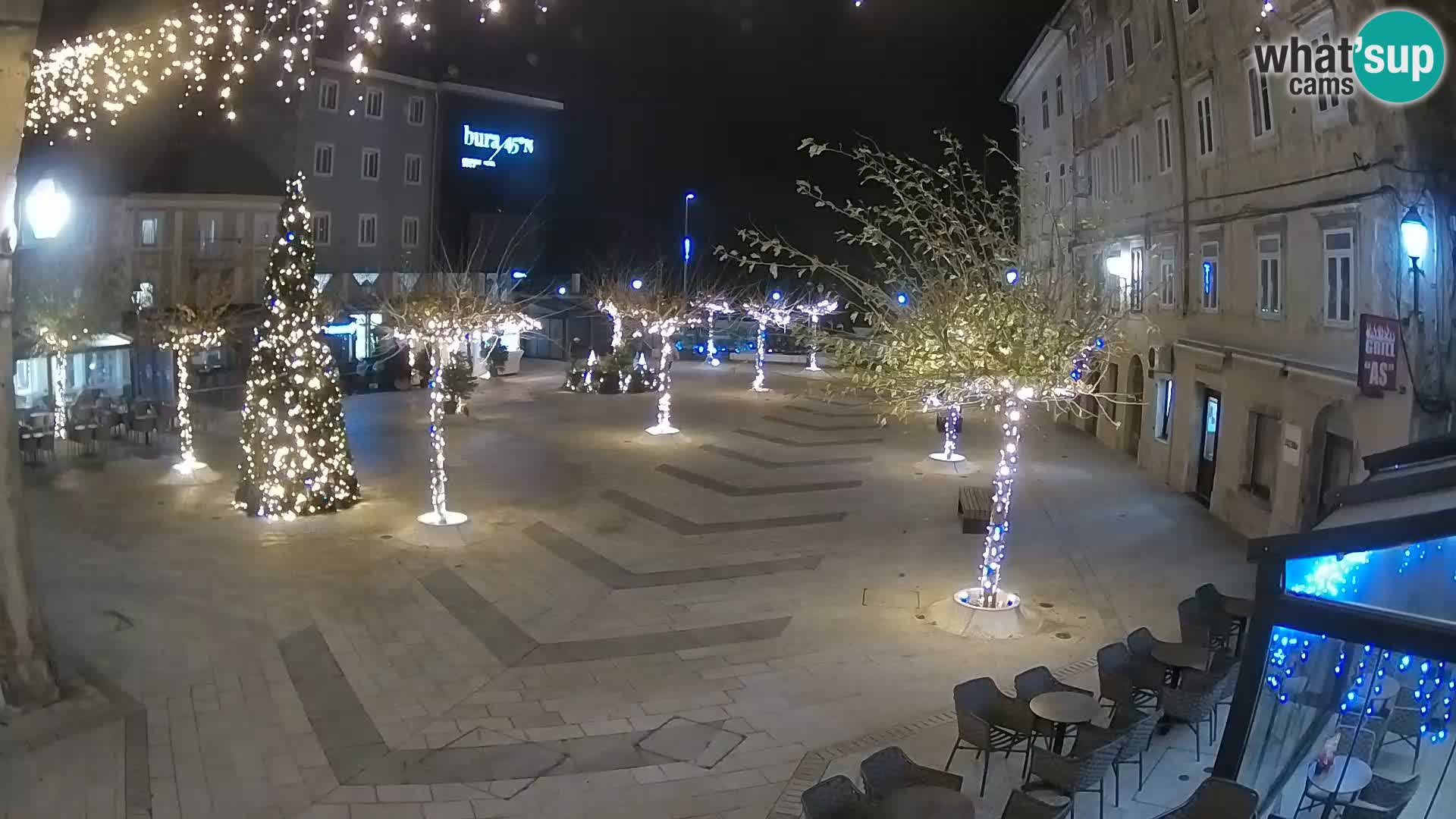 Centro de la ciudad de Senj – plaza Pavlin – Live Cam Dalmacia