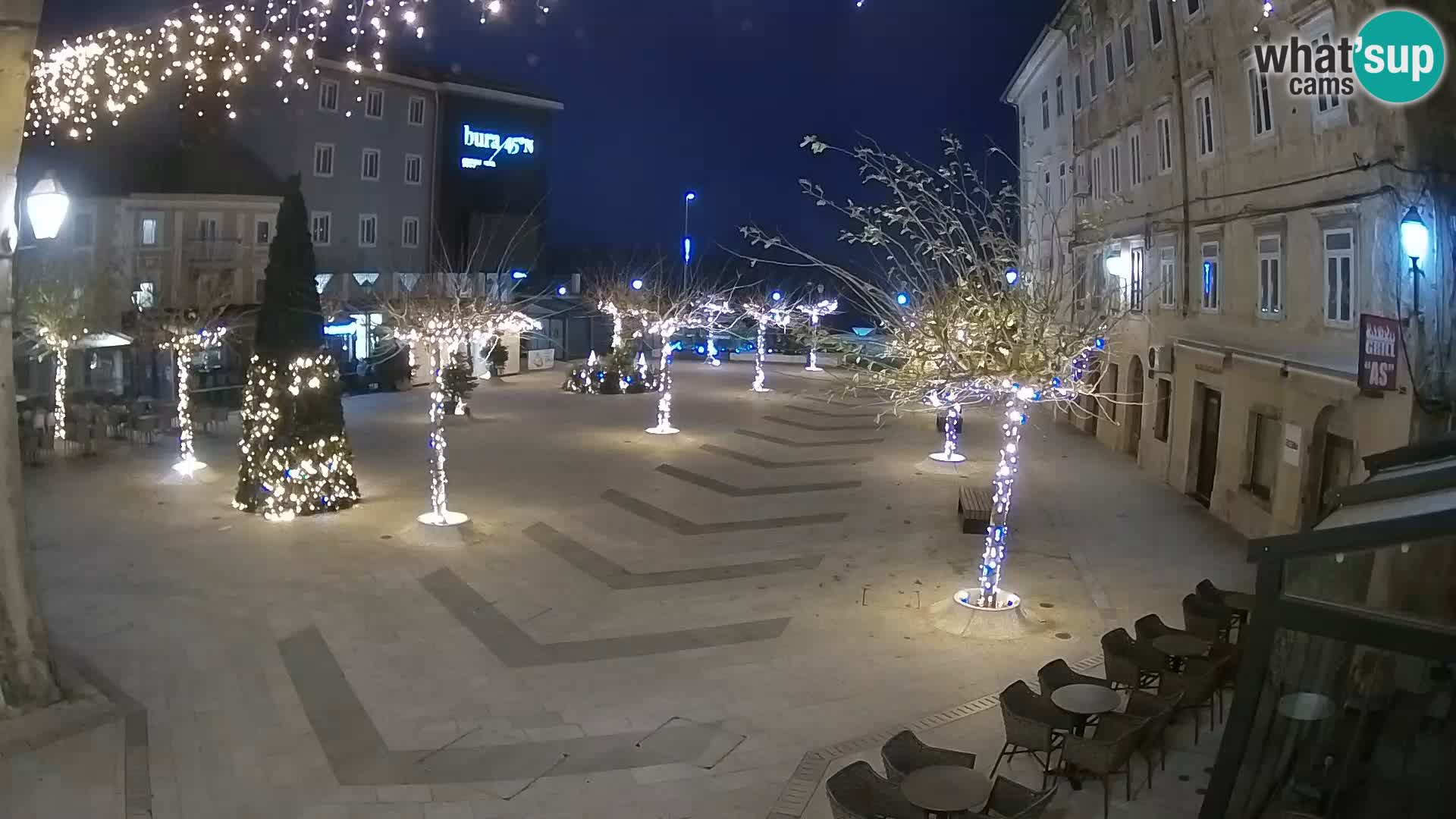 Centro de la ciudad de Senj – plaza Pavlin – Live Cam Dalmacia
