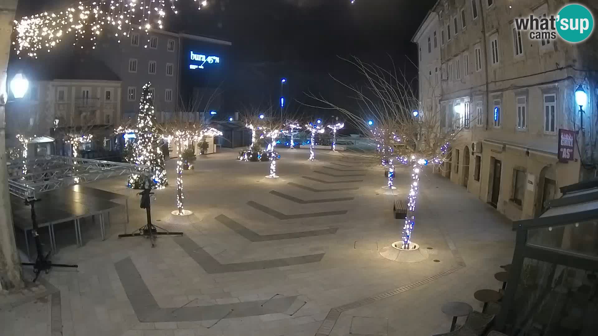 Centro de la ciudad de Senj – plaza Pavlin – Live Cam Dalmacia