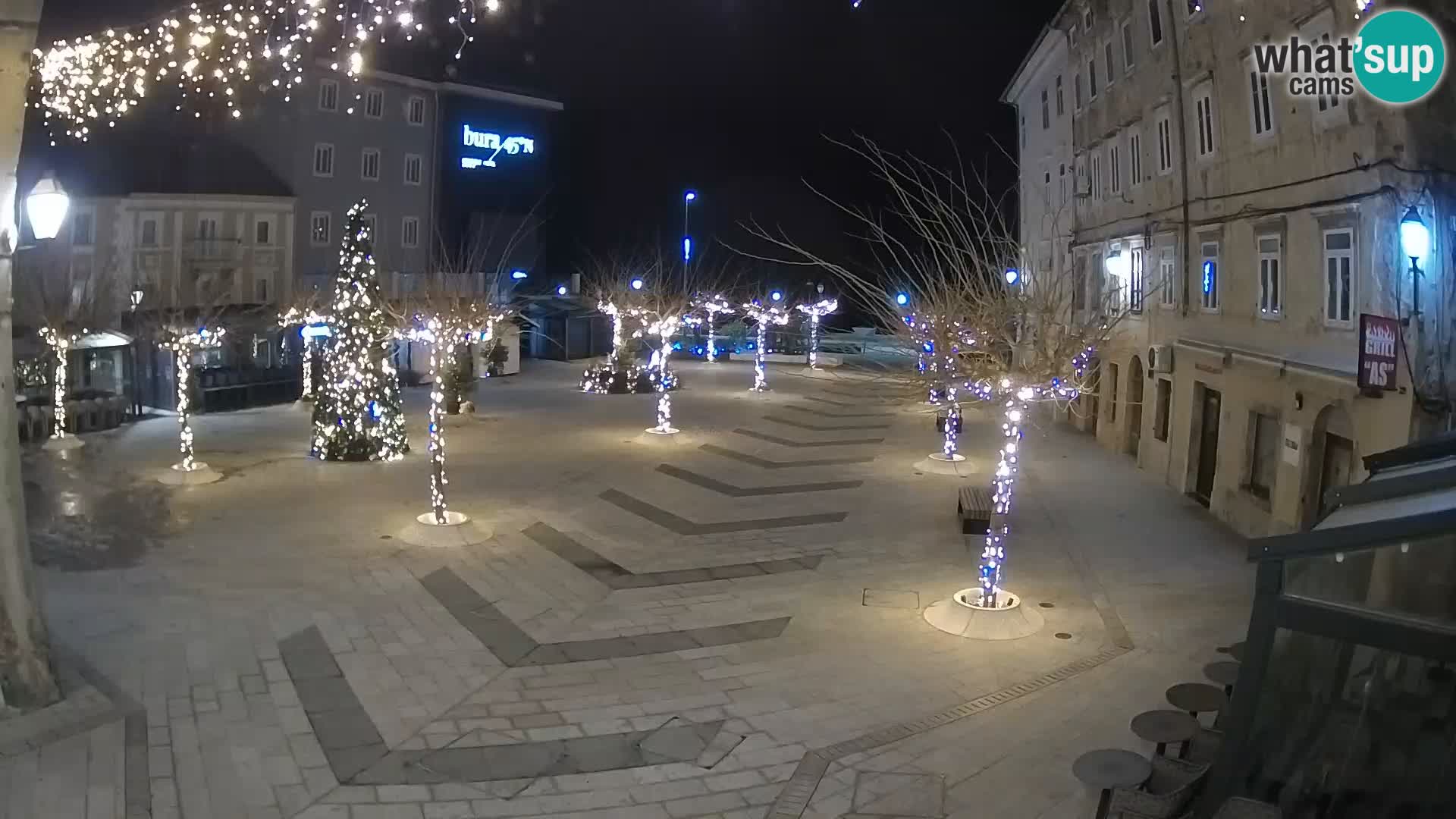 Centro de la ciudad de Senj – plaza Pavlin – Live Cam Dalmacia