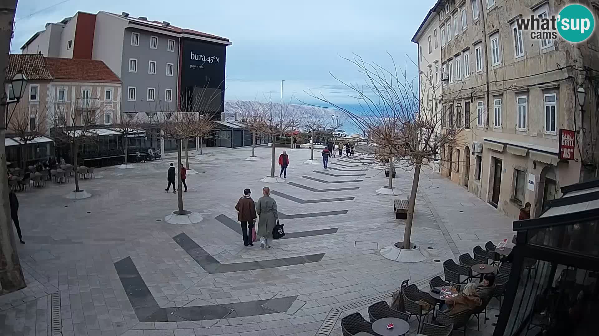 Centro de la ciudad de Senj – plaza Pavlin – Live Cam Dalmacia