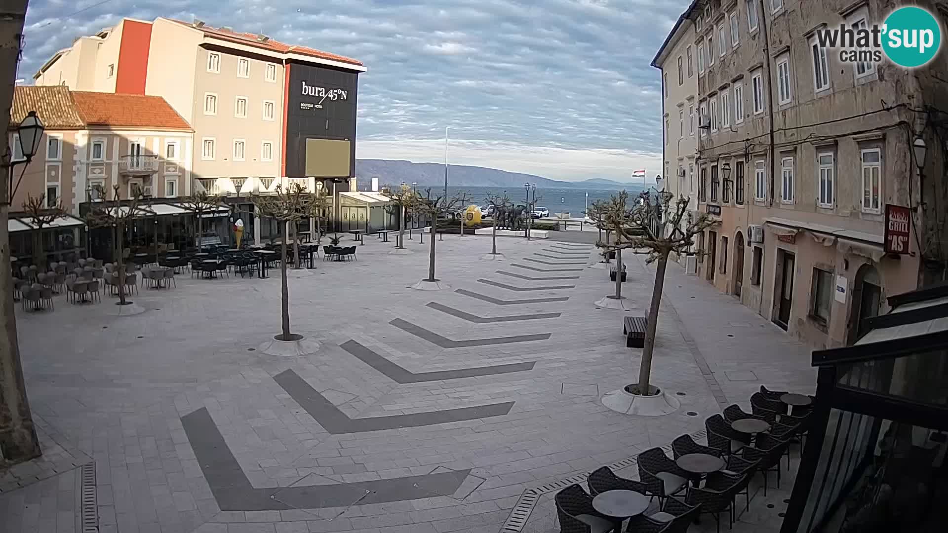 Center mesta Senj – Pavlinski trg – spletne kamere Dalmacija