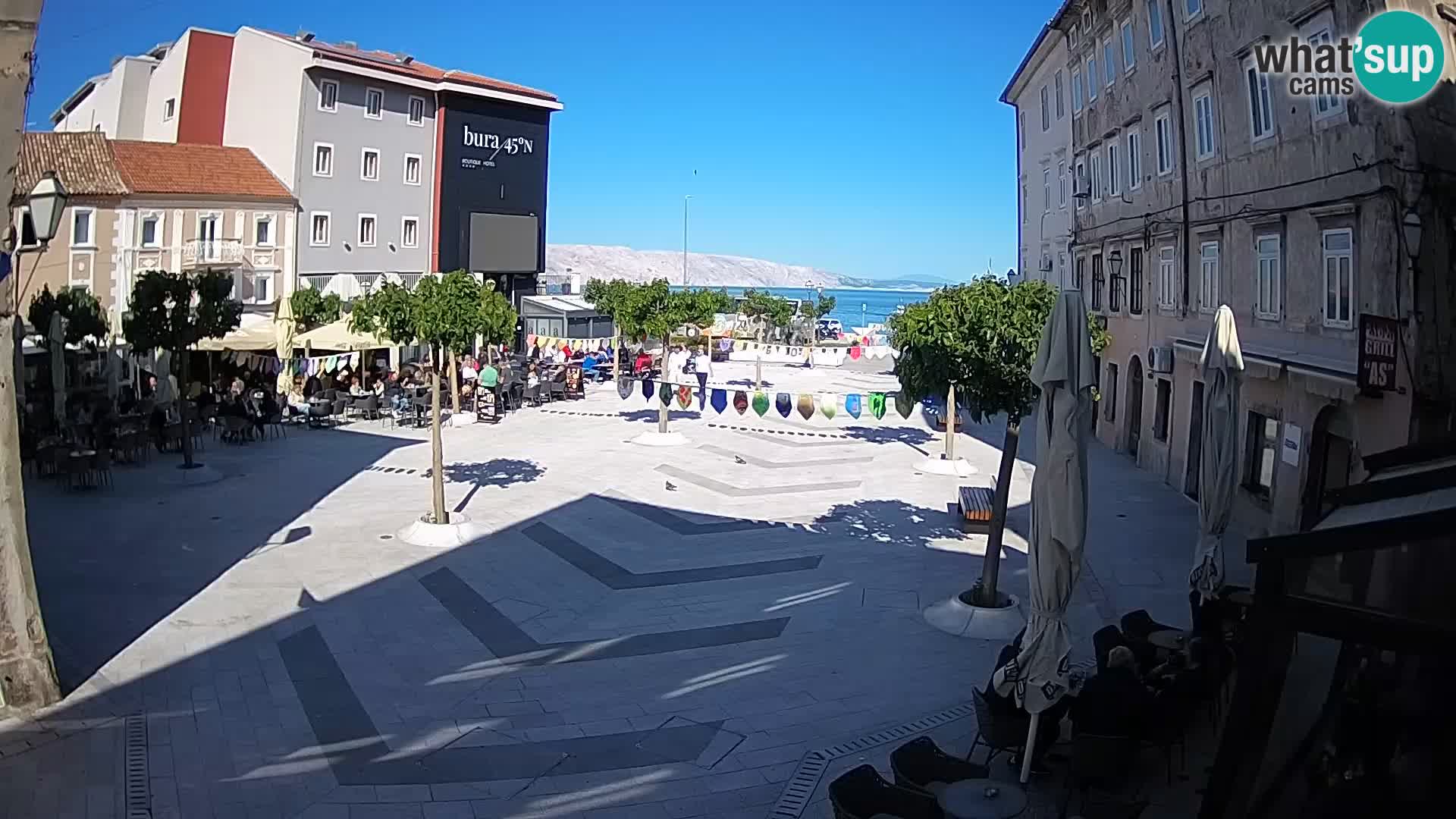 Centro de la ciudad de Senj – plaza Pavlin – Live Cam Dalmacia