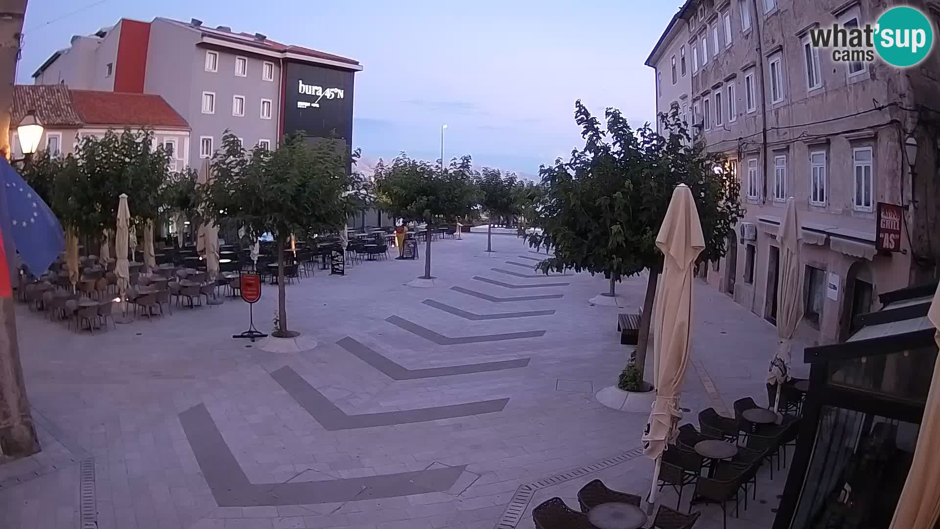 Centro de la ciudad de Senj – plaza Pavlin – Live Cam Dalmacia