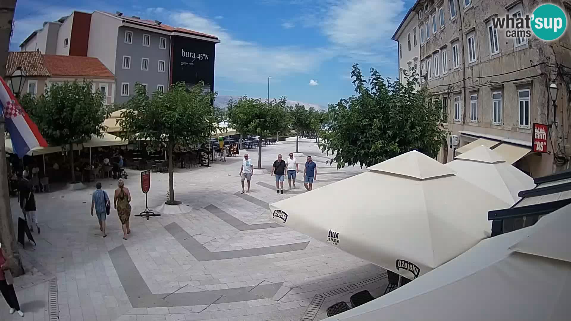 Center mesta Senj – Pavlinski trg – spletne kamere Dalmacija