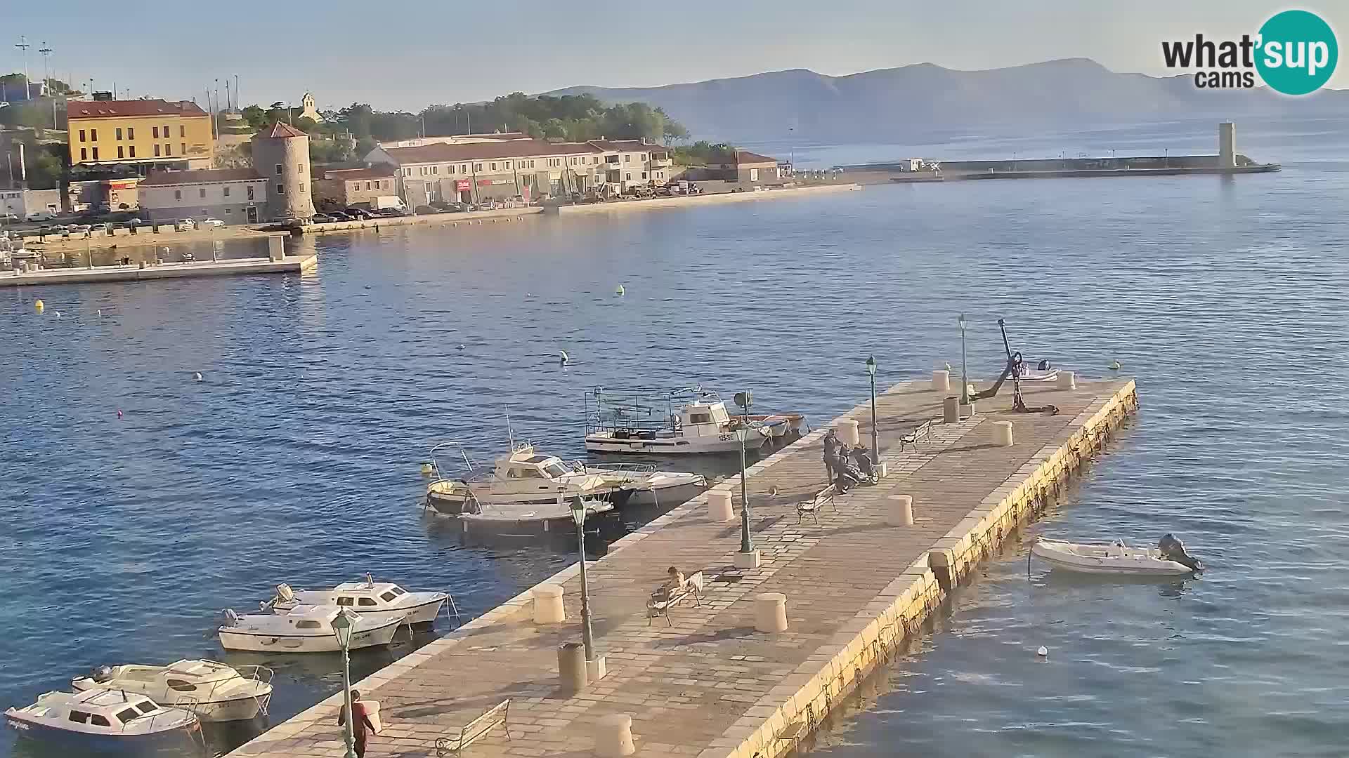 Webcam Senj – Panoramablick auf die Riva Senj