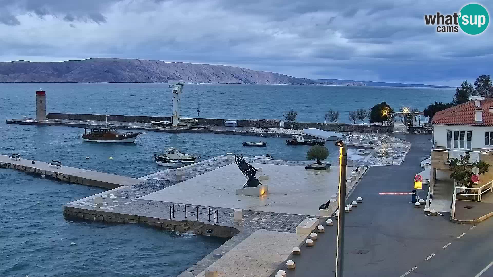 Webcam Senj – Panoramablick auf die Riva Senj