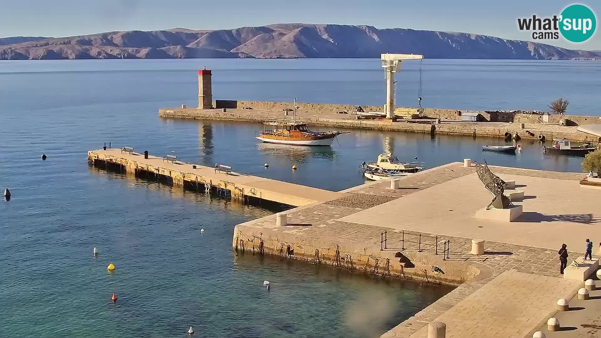 Webcam Senj – Panoramablick auf die Riva Senj