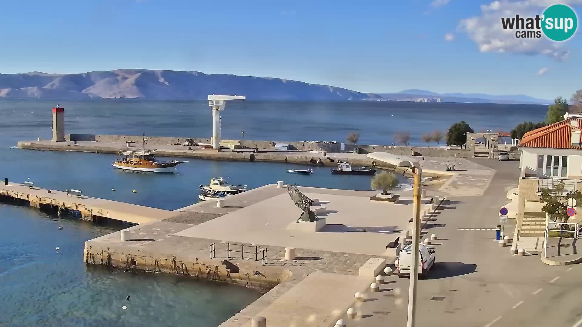 Webcam Senj – Panoramablick auf die Riva Senj