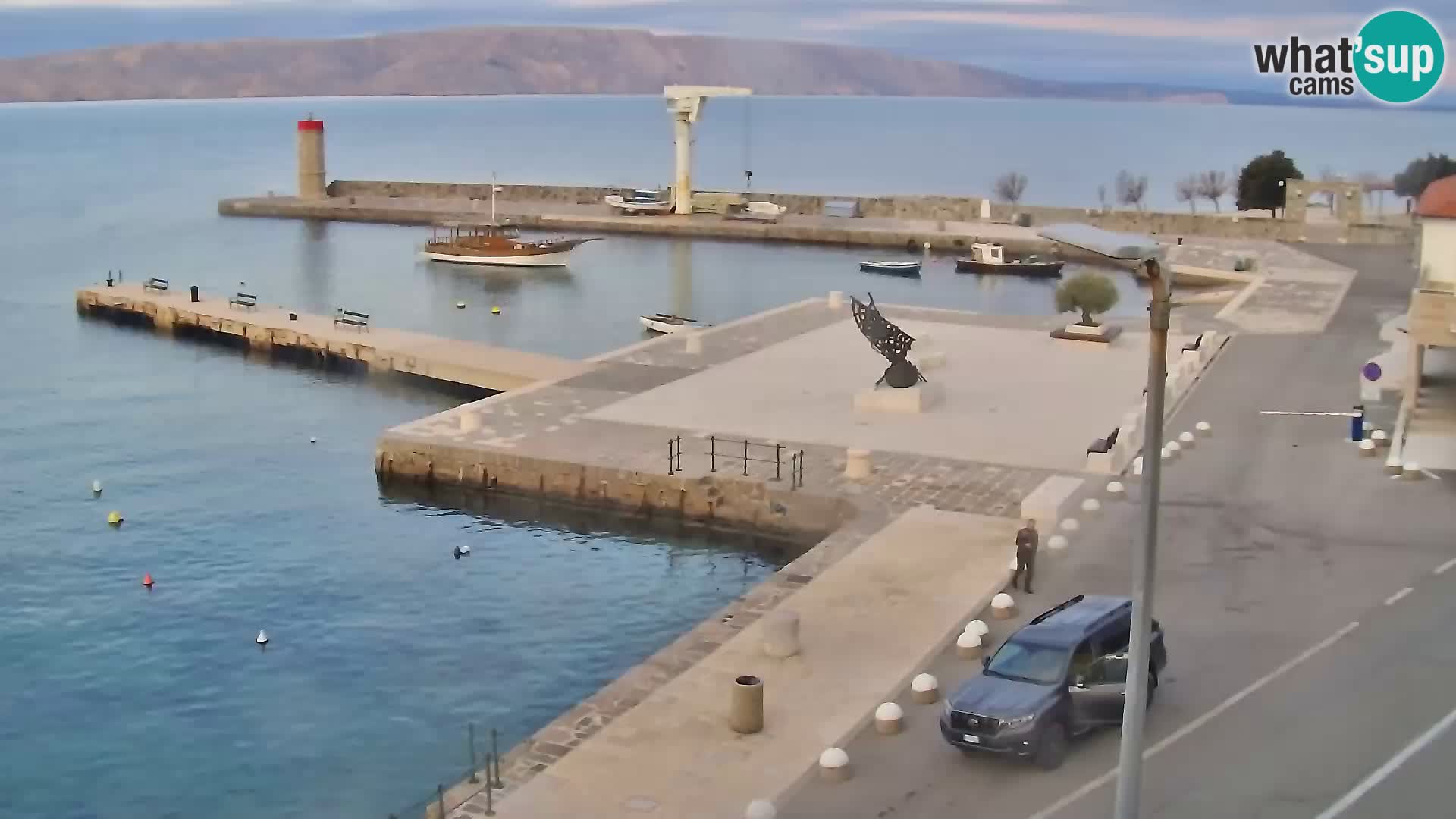 Livecam Senj – Vue panoramique de Senj riva