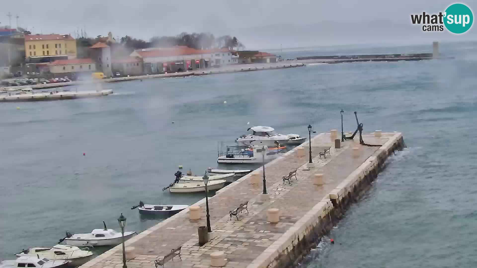 Livecam Senj – Vue panoramique de Senj riva