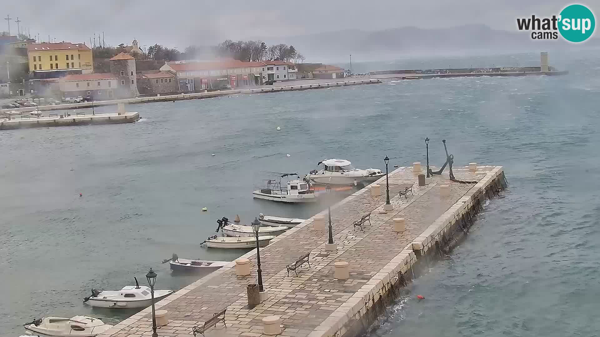 Livecam Senj – Vue panoramique de Senj riva