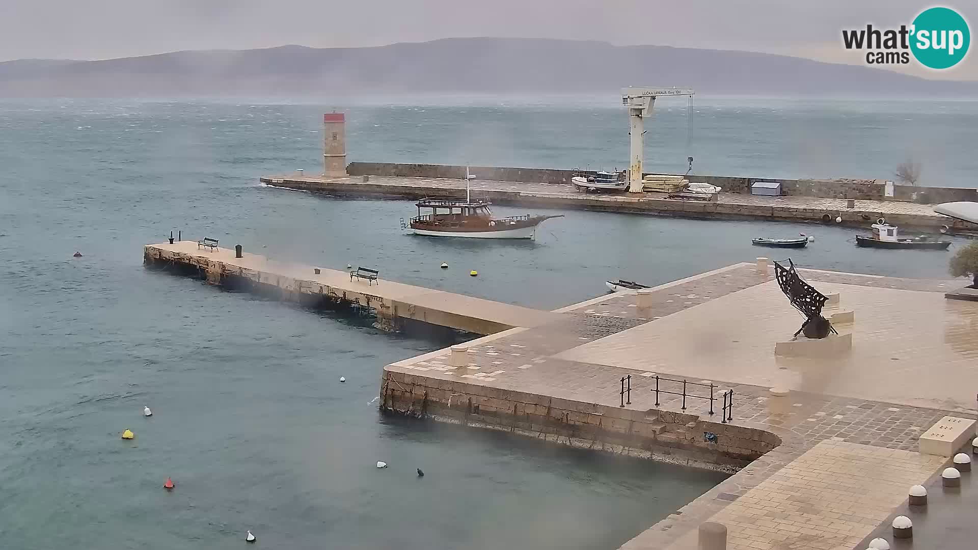 Livecam Senj – Vue panoramique de Senj riva