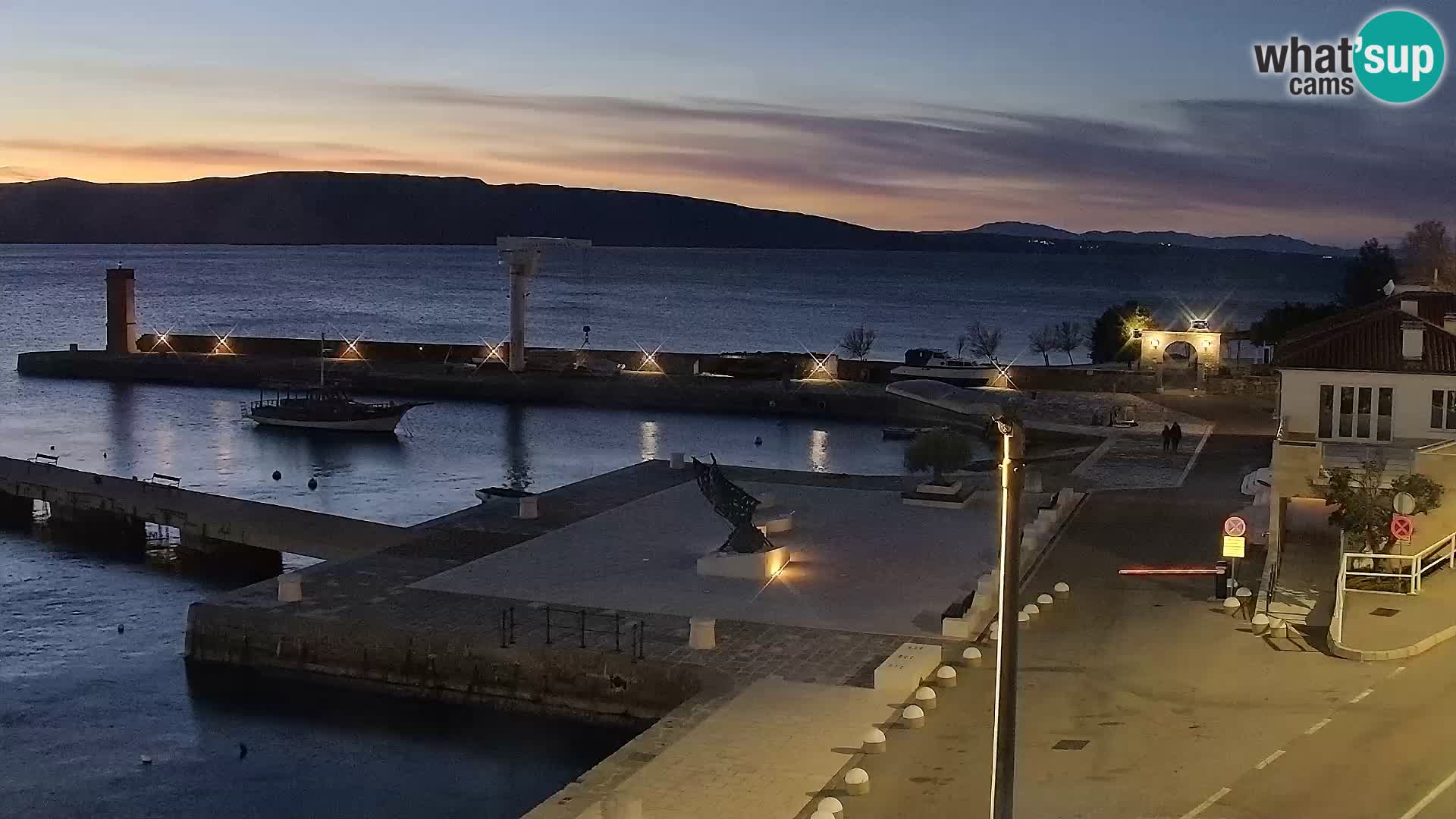 Livecam Senj – Vue panoramique de Senj riva