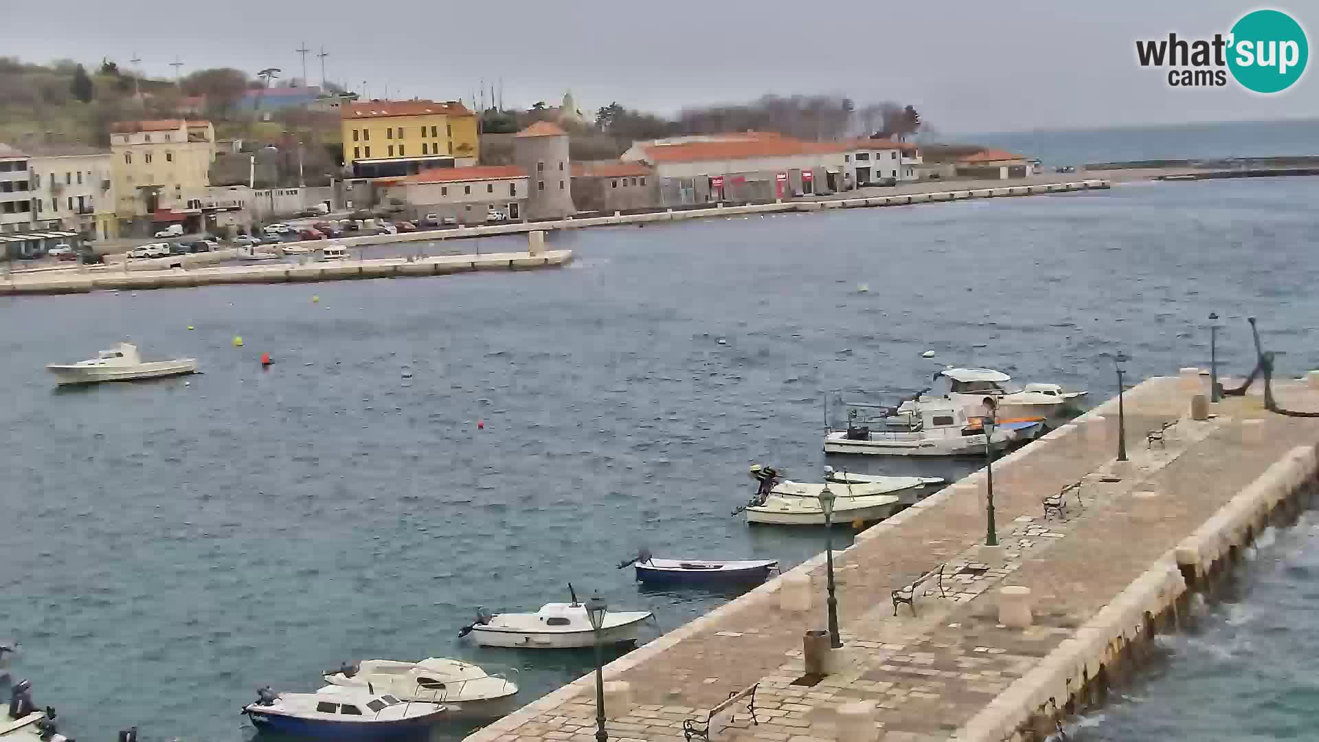 Livecam Senj – Vue panoramique de Senj riva