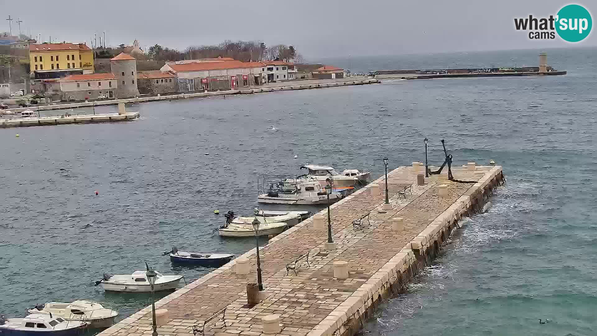 Livecam Senj – Vue panoramique de Senj riva