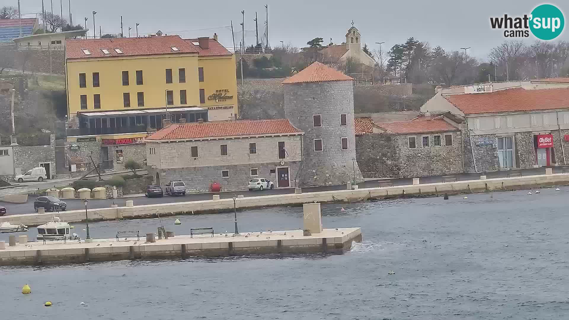 Livecam Senj – Vue panoramique de Senj riva