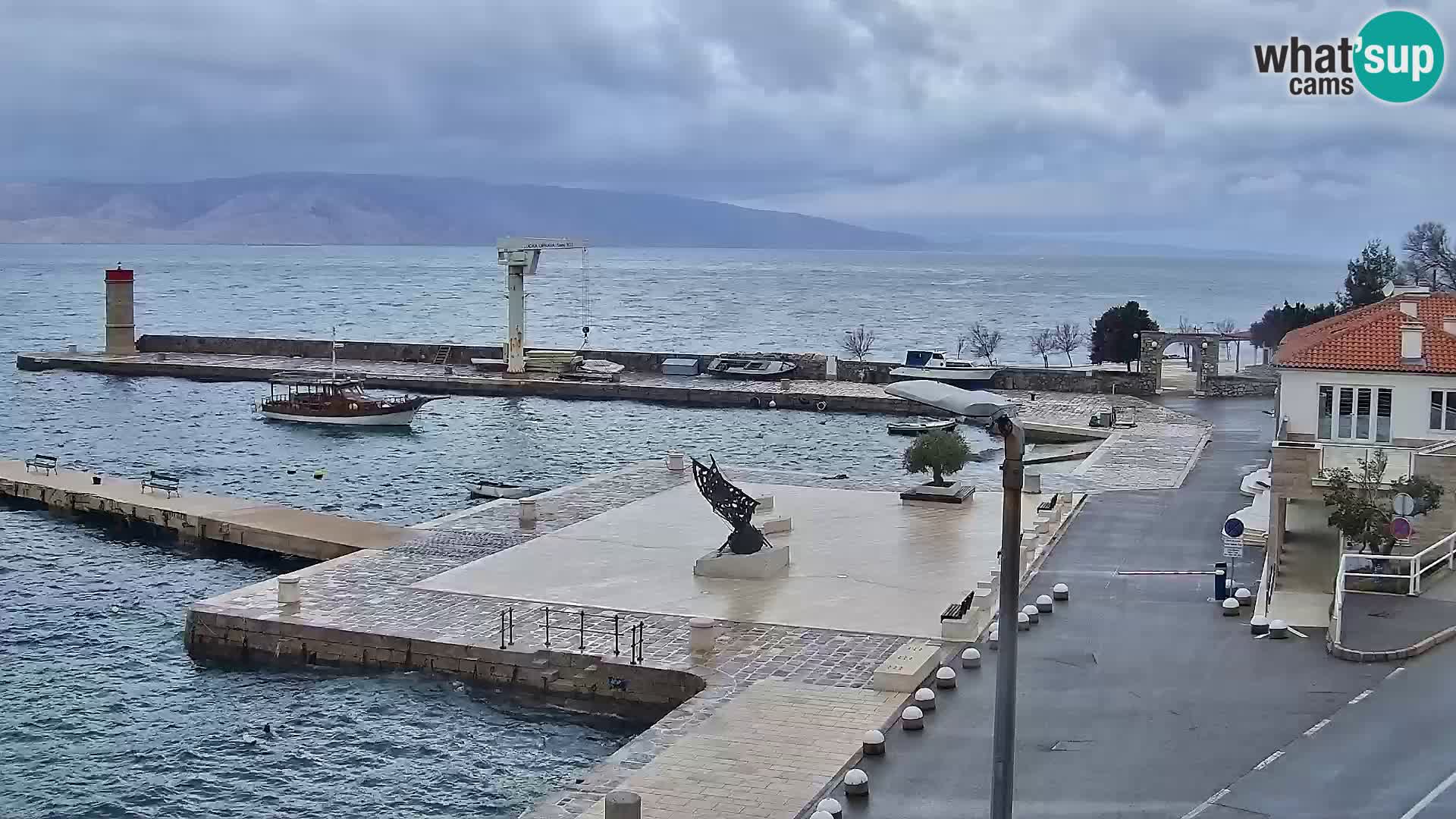 Livecam Senj – Vue panoramique de Senj riva