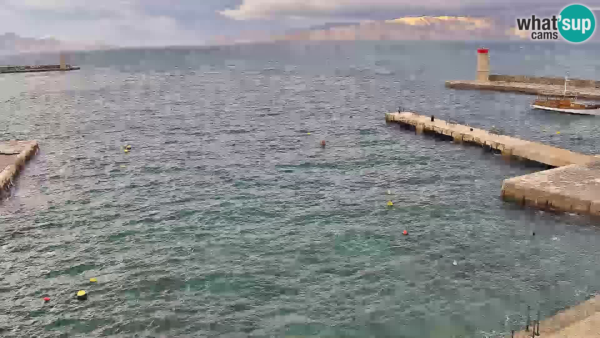 Livecam Senj – Vue panoramique de Senj riva