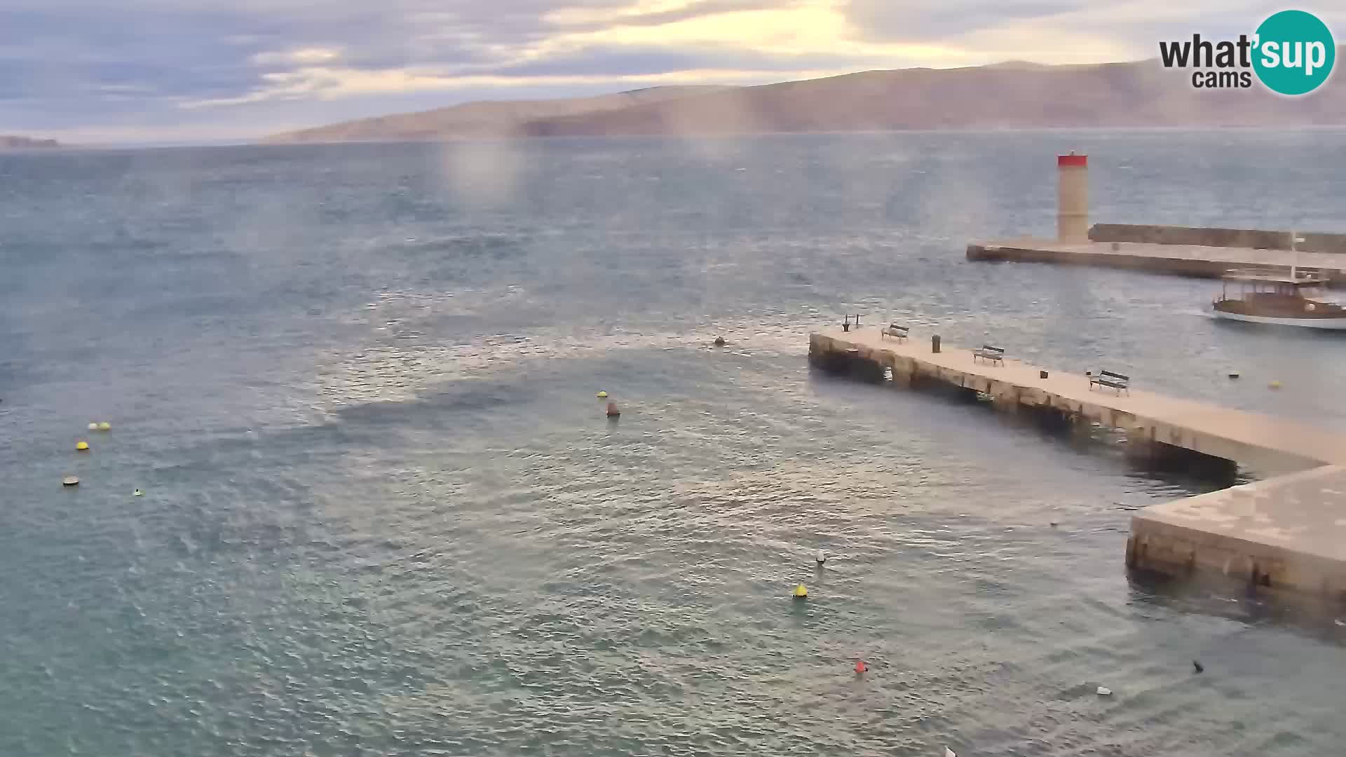 Livecam Senj – Vue panoramique de Senj riva