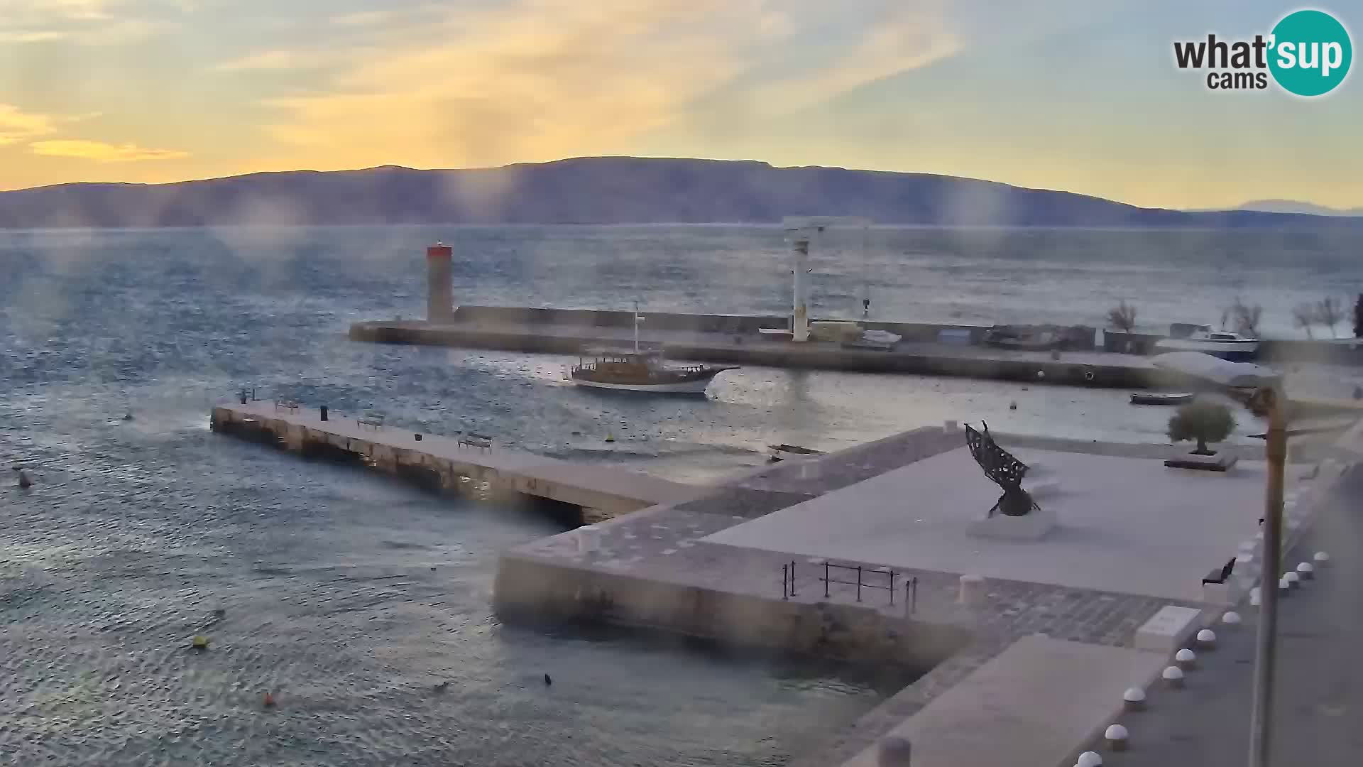 Livecam Senj – Vue panoramique de Senj riva