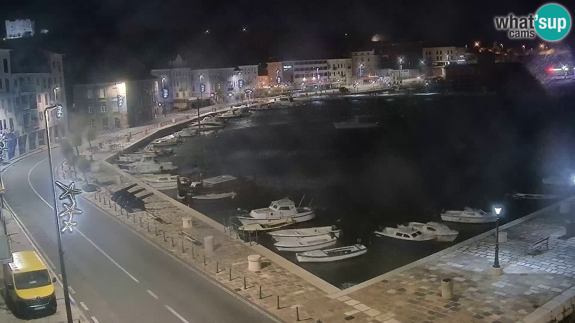 Livecam Senj – Vue panoramique de Senj riva