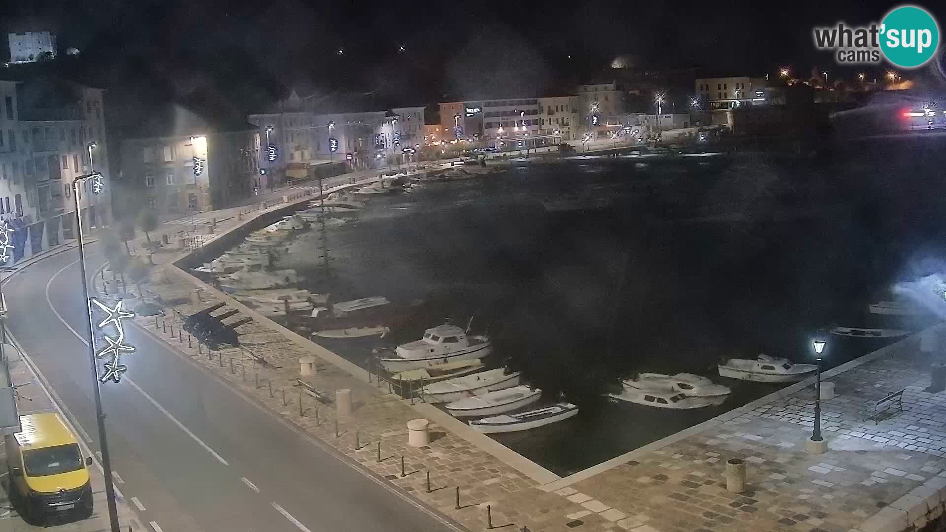 Livecam Senj – Vue panoramique de Senj riva