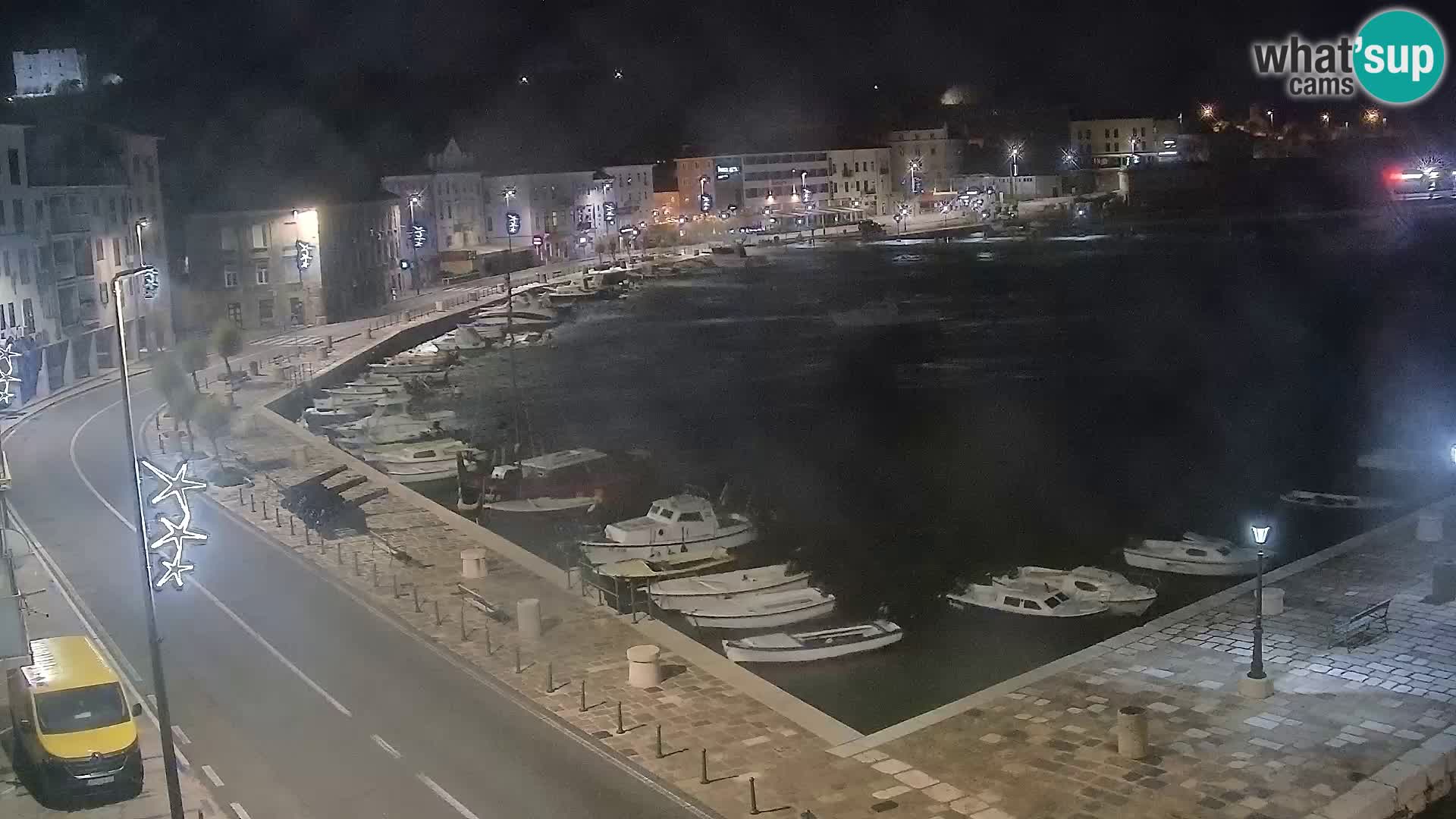 Livecam Senj – Vue panoramique de Senj riva