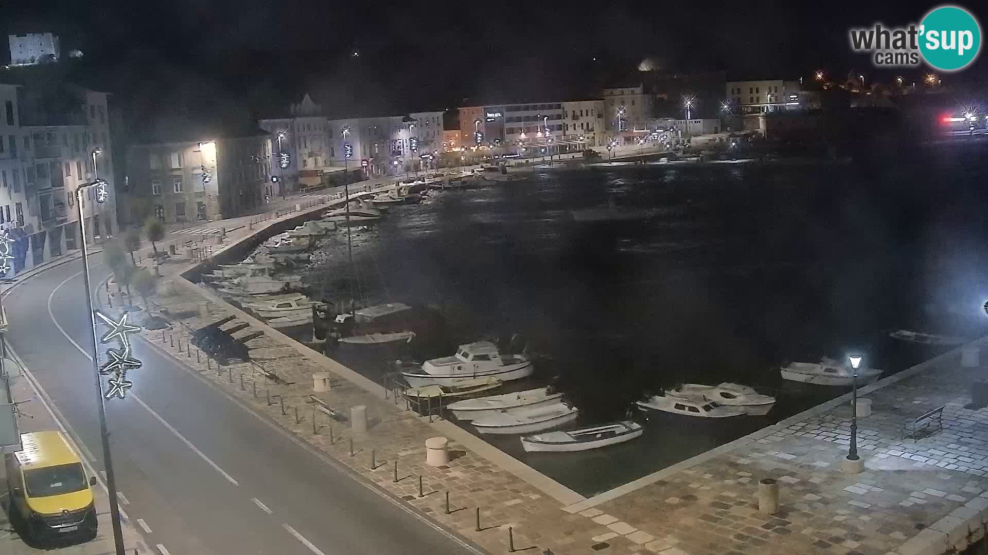 Livecam Senj – Vue panoramique de Senj riva