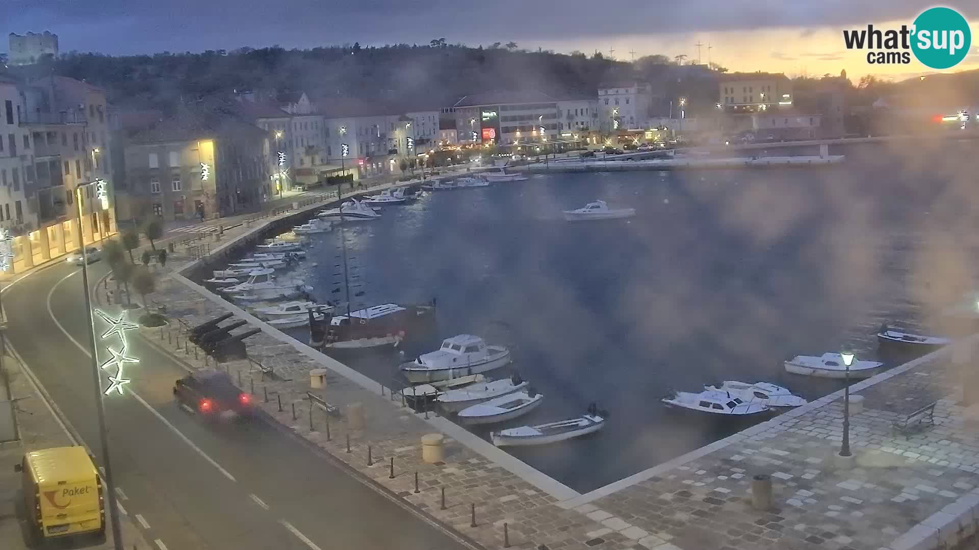 Livecam Senj – Vue panoramique de Senj riva