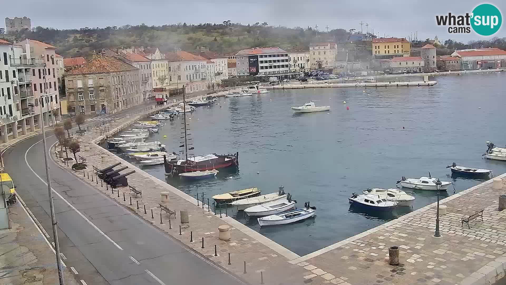 Livecam Senj – Vue panoramique de Senj riva