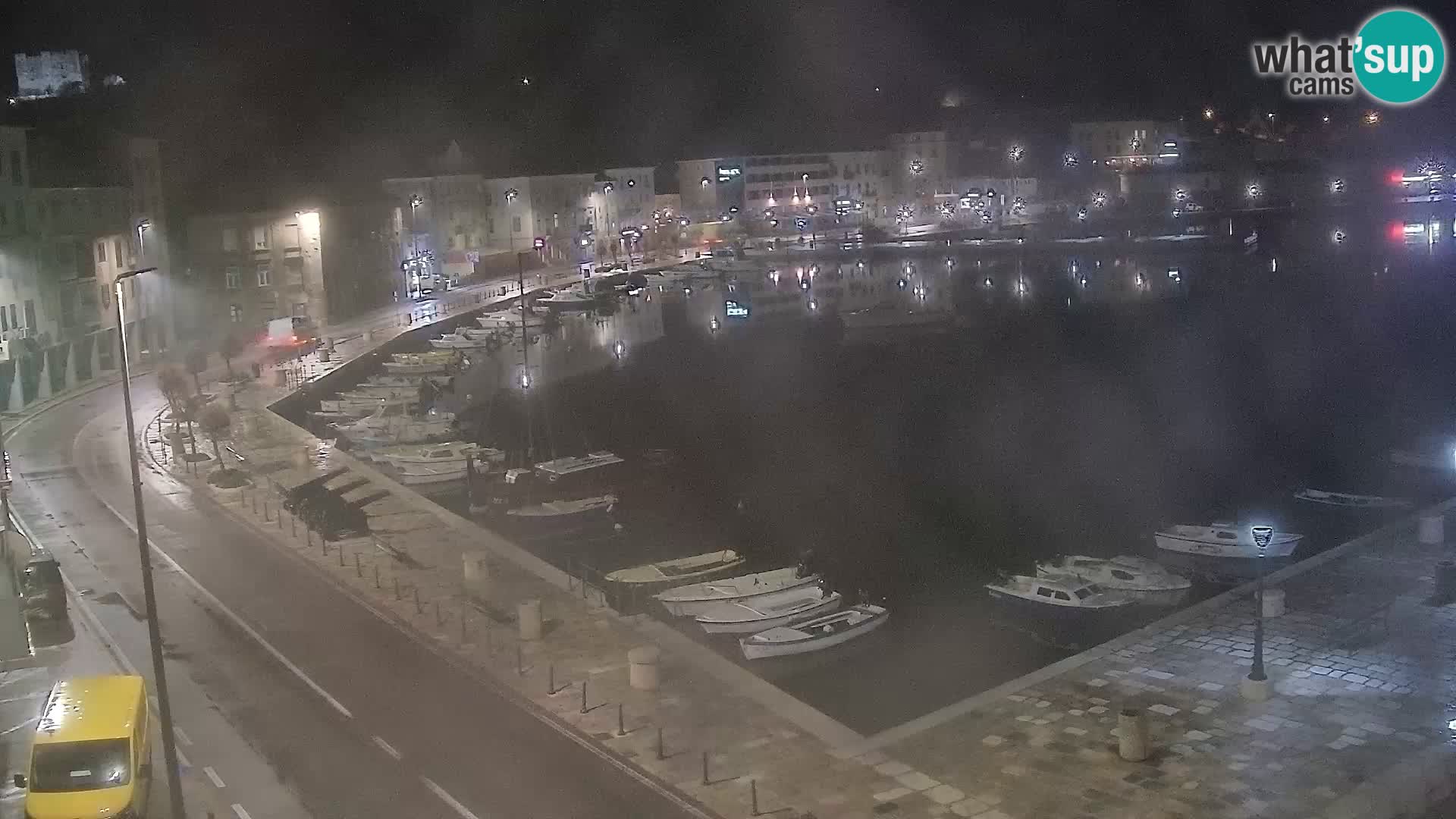 Webcam Senj – Panoramablick auf die Riva Senj