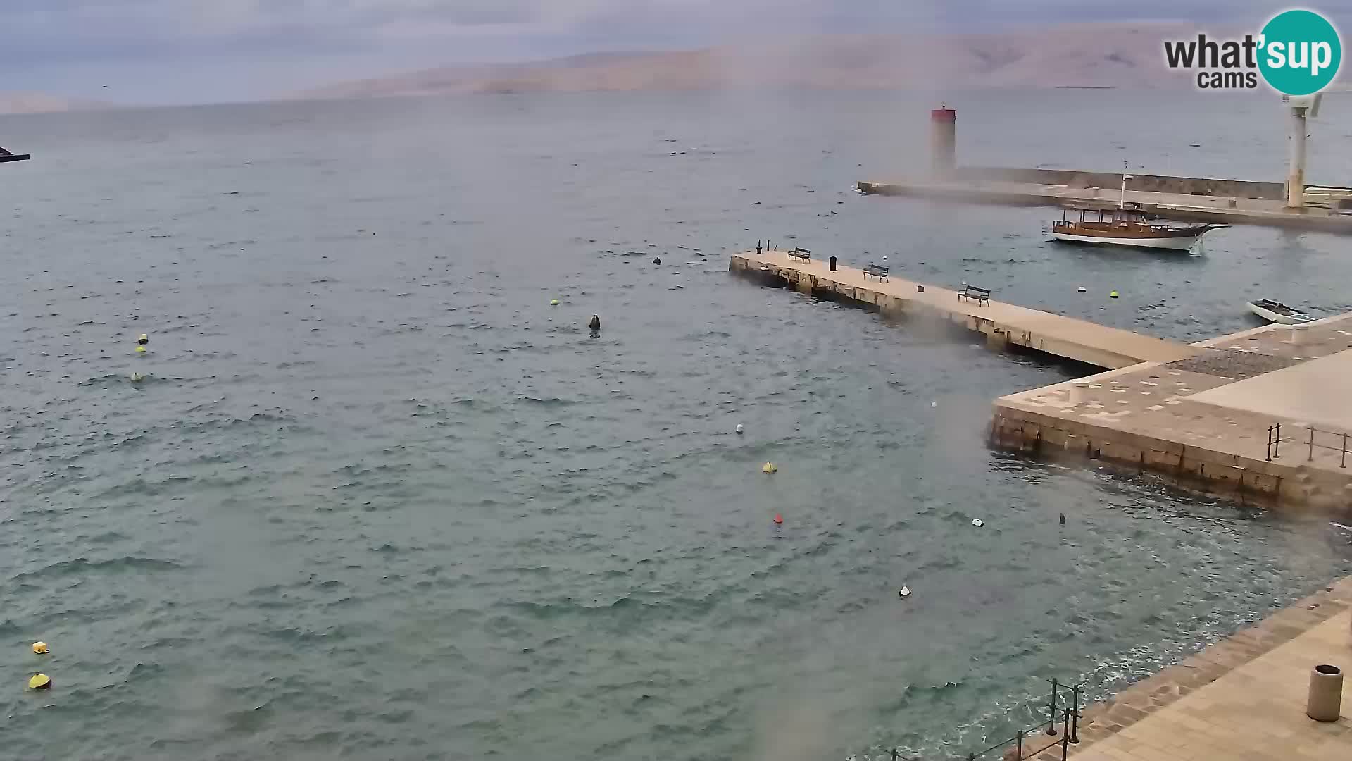 Livecam Senj – Vue panoramique de Senj riva